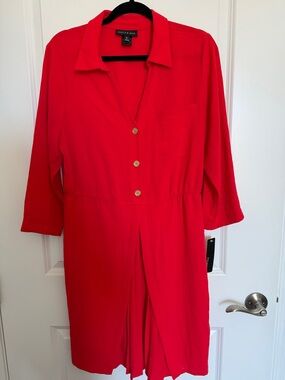 Stella & Julie Button-Front Shirtdress Size Xl